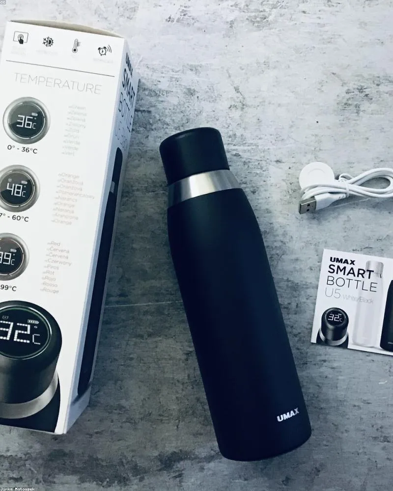 Garrafa térmica smart 350 ml com display de temperatura — caixa com 24