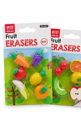 Borracha em forma de frutas DIY, borrachas coloridas, ideal para material escolar infantil