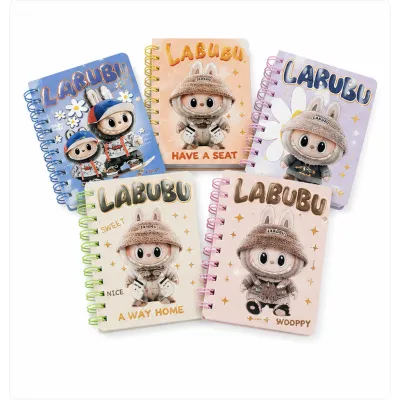 Cadernos fofos de cartoon, marca Labu, disponível em quatro cores, ideal para estudantes e uso no escritório