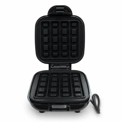 Máquina de waffles multifuncional, preta, ideal para uso doméstico, fácil de limpar