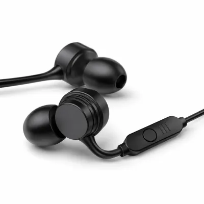 Fone de ouvido A-FN06, preto, qualidade de som excelente, com microfone, compatível com smartphones