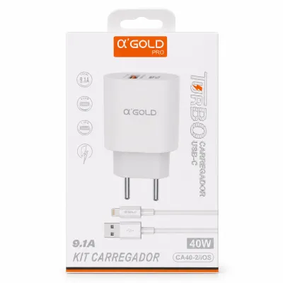 Ca40-2 Carregador rápido αGOLD PRO 40W USB-C 9.1A
