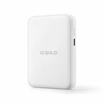 Bte-07b αGOLD PRO Power Bank, 10000mAh, porta USB-C, carregamento sem fio, design magnético