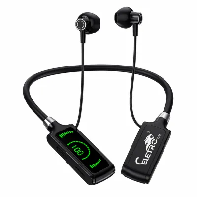 ELETRO EL-1433 Fones de Ouvido Neckband, Carregamento Tipo-C, Design à Prova de Suor, Qualidade de Som Pura