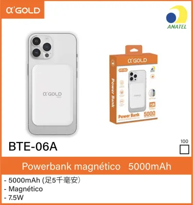 Power Bank α GOLD PRO sem fio 5000mAh 75W carregamento rápido