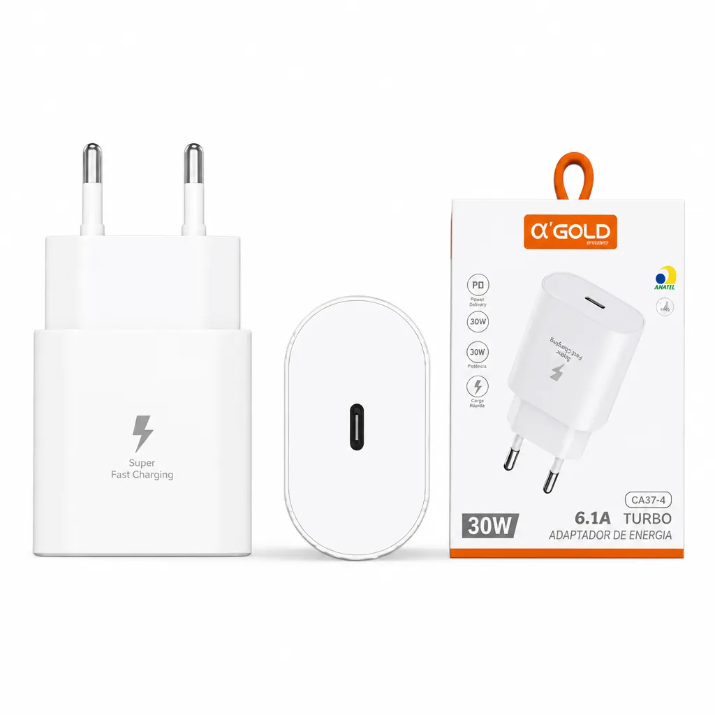Ca37-4 αGOLD PRO 30W PD快充充电器,6.1A,USB-C接口,黑色