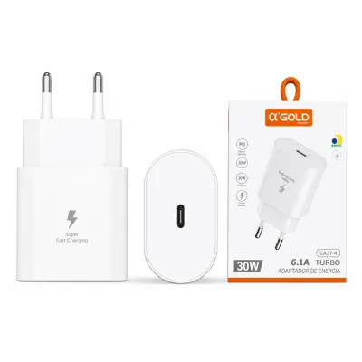 Ca37-4 αGOLD PRO 30W PD快充充电器，6.1A，USB-C接口，黑色