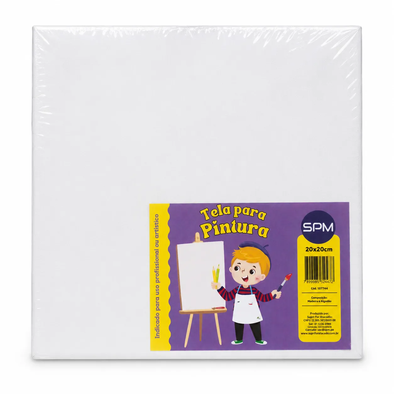 Tela para Pintura SPM 20x20cm Branca