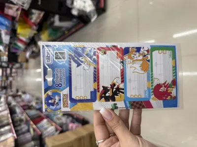 Etiquetas adesivas dos personagens Sonic, 8 unidades, ideais para papelaria e decoração
