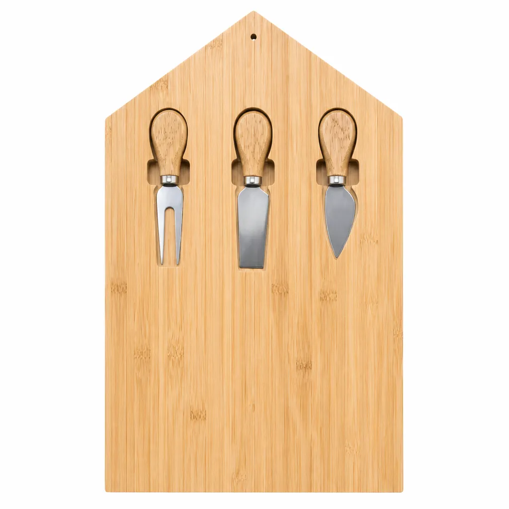 Conjunto de ferramentas de jardinagem em bambu, inclui pá, garfo e faca, ideal para jardinagem em casa