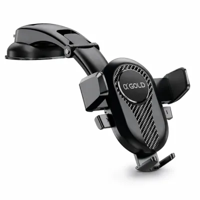 Suporte Veicular Universal α'GOLD SPC-04, preto, design estável, compatível com vários smartphones