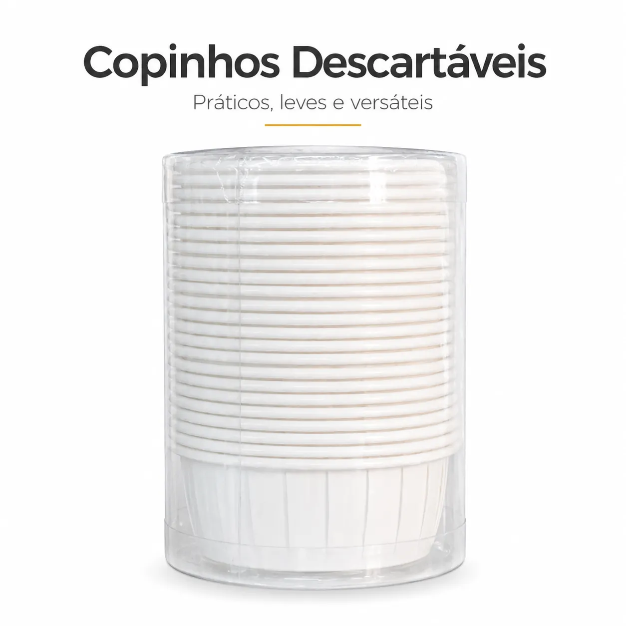 Copos plásticos descartáveis 100 unidades Branco, ideal para festas e eventos
