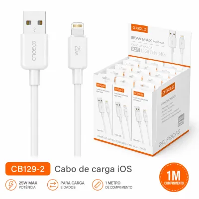 Cb129-2 Cabo de Carga Turbo αGOLD PLUS 25W IOS 1 metro