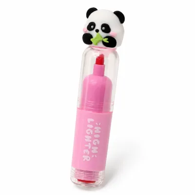 Caneta marca-texto fofa em forma de panda, diversas cores, ideal para estudantes e uso de escritório