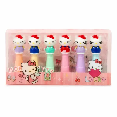 Conjunto de 6 marcadores fluorescentes Hello Kitty, material de papelaria fofo