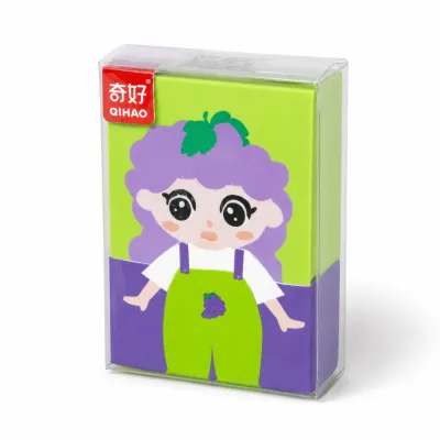Qihao橡皮擦，可爱卡通设计，适合儿童使用。