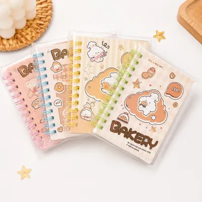 Caderno de anotações adorável da padaria, disponível em quatro cores, ideal para anotações e mensagens