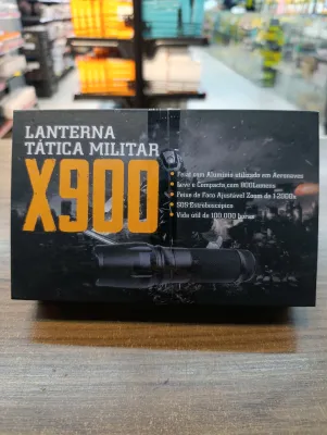 Lanterna Tática Militar X900, feita de alumínio, 800 lumens, zoom de 1200x, função SOS, vida útil de 100.000 horas