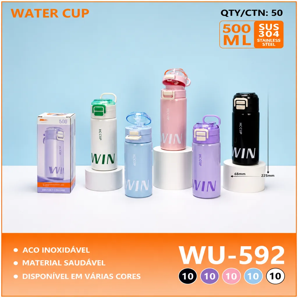 Copo de aço inoxidável 304 500ML, adequado para várias ocasiões, cinco cores disponíveis