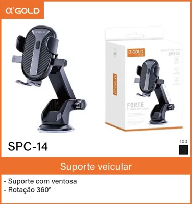 α-GOLD SPC-14 车载支架，吸盘设计，360°旋转，适用于手机