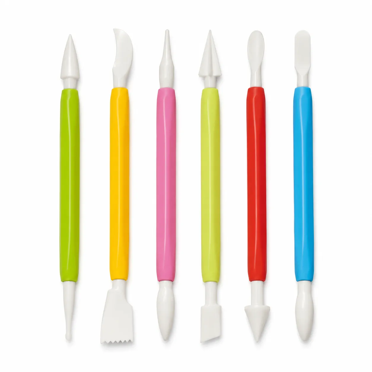 Conjunto de ferramentas de modelagem de plástico, ideal para decoração de pasta americana, 6 peças, colorido