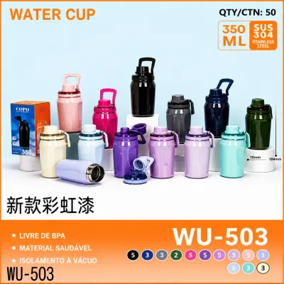 Wu-503 Novo Copo Arco-Íris 350ML Aço Inoxidável Garrafa Térmica Cores Variadas