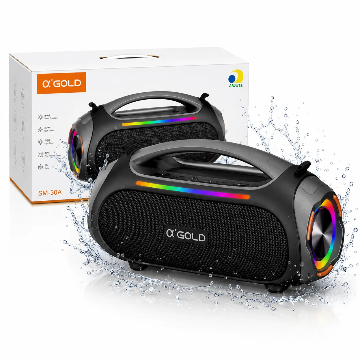 α'GOLD SM-30A 防水音响，40W，IPX6，适合户外使用