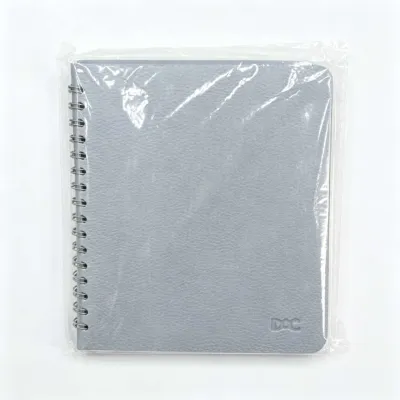 Caderno portátil cinza, marca DMC, ideal para estudantes e uso em escritório