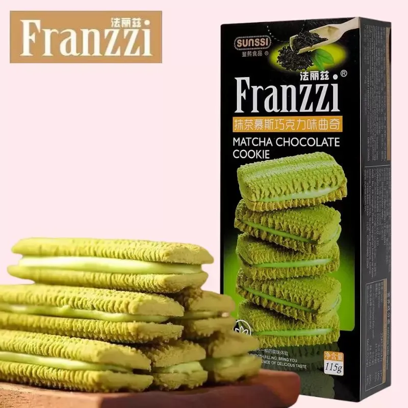 Bolacha recheada sabor de chá verde