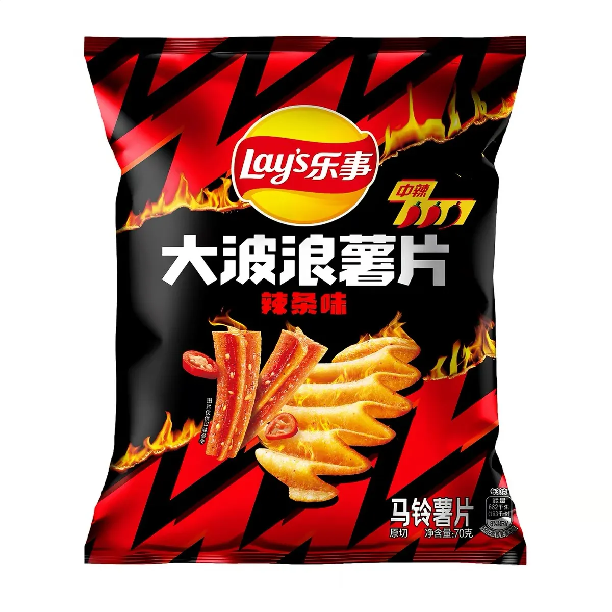 乐事大波浪薯片辣条味70克