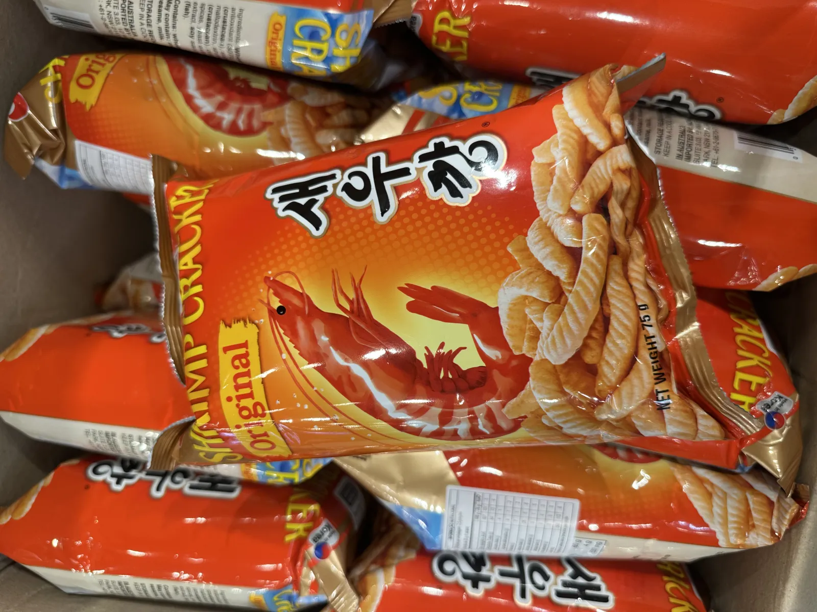 Salgadinho de camarão coreano sabor original