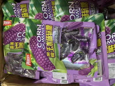 Bala de goma sabor milho roxo