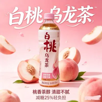 Chá oolong com pêssego