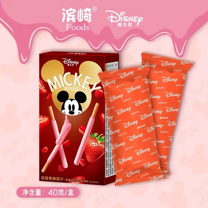 Biscoito Disney de morango com cobertura