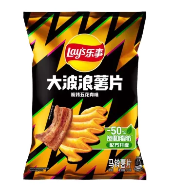 乐事大波浪薯片碳烤五花肉味70g