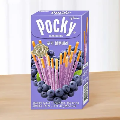 Pocky Biscoito coberto com creme de Blueberry