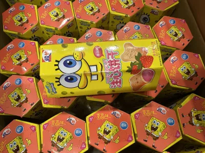 Biscoito recheado Bob Esponja sabor morango