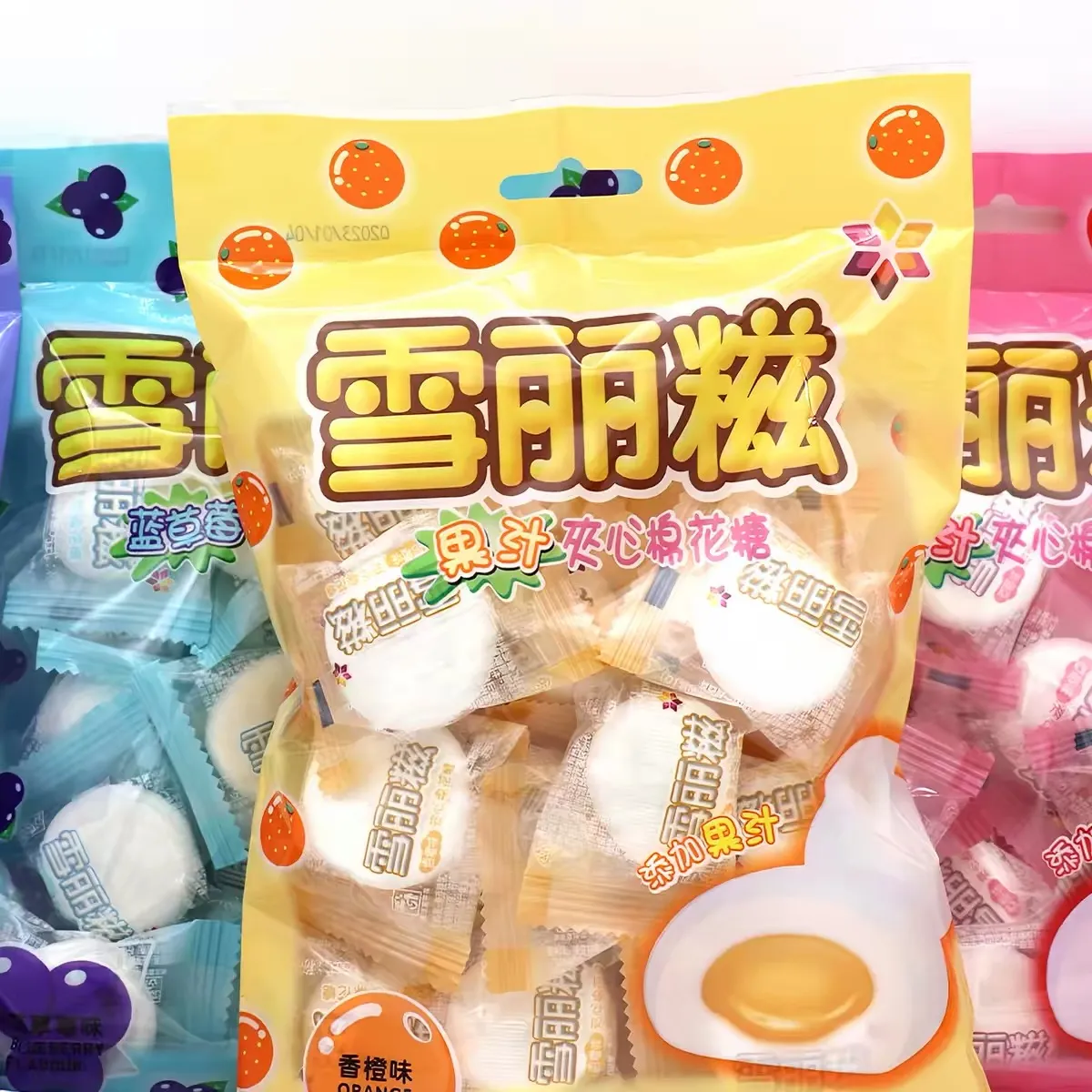 marshmallow recheado sabor laranja