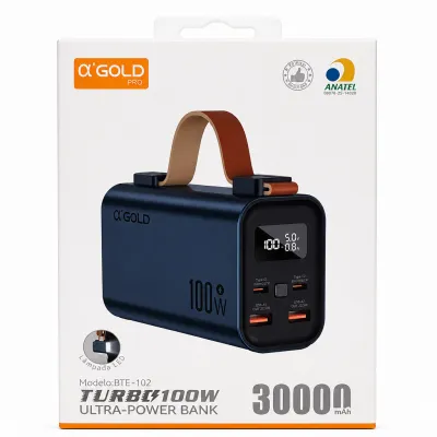 α GOLD PRO 100W超大容量移动电源，30000mAh，型号BTE-102，支持多设备充电