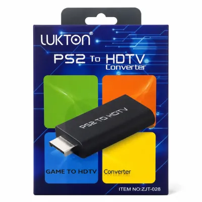 Conversor LUKTON PS2 para HDTV, conversão de jogos em alta definição, design portátil