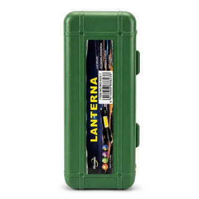 Lanterna LED, marca: Lanterna, embalagem portátil verde, ideal para uso ao ar livre