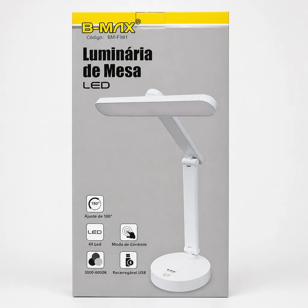 B-MAX LED台灯,180度调节,40颗LED灯珠,3000-6000K色温,USB充电