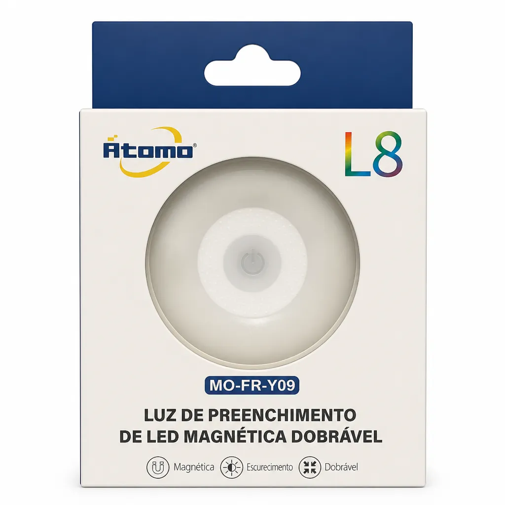 Atomó LED磁性可弯曲补光灯，型号MO-FR-Y09，适用于多种场景