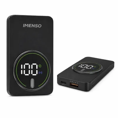 Power Bank IMENSO 10000mAh 22.5W Carregamento Rápido Preto