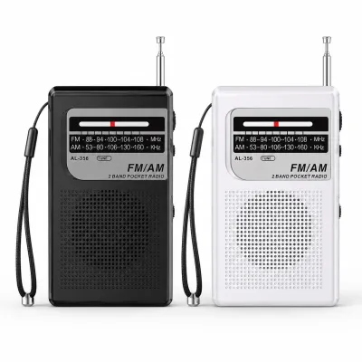 Rádio AL-356, portátil AM/FM, cor preta, ideal para uso ao ar livre