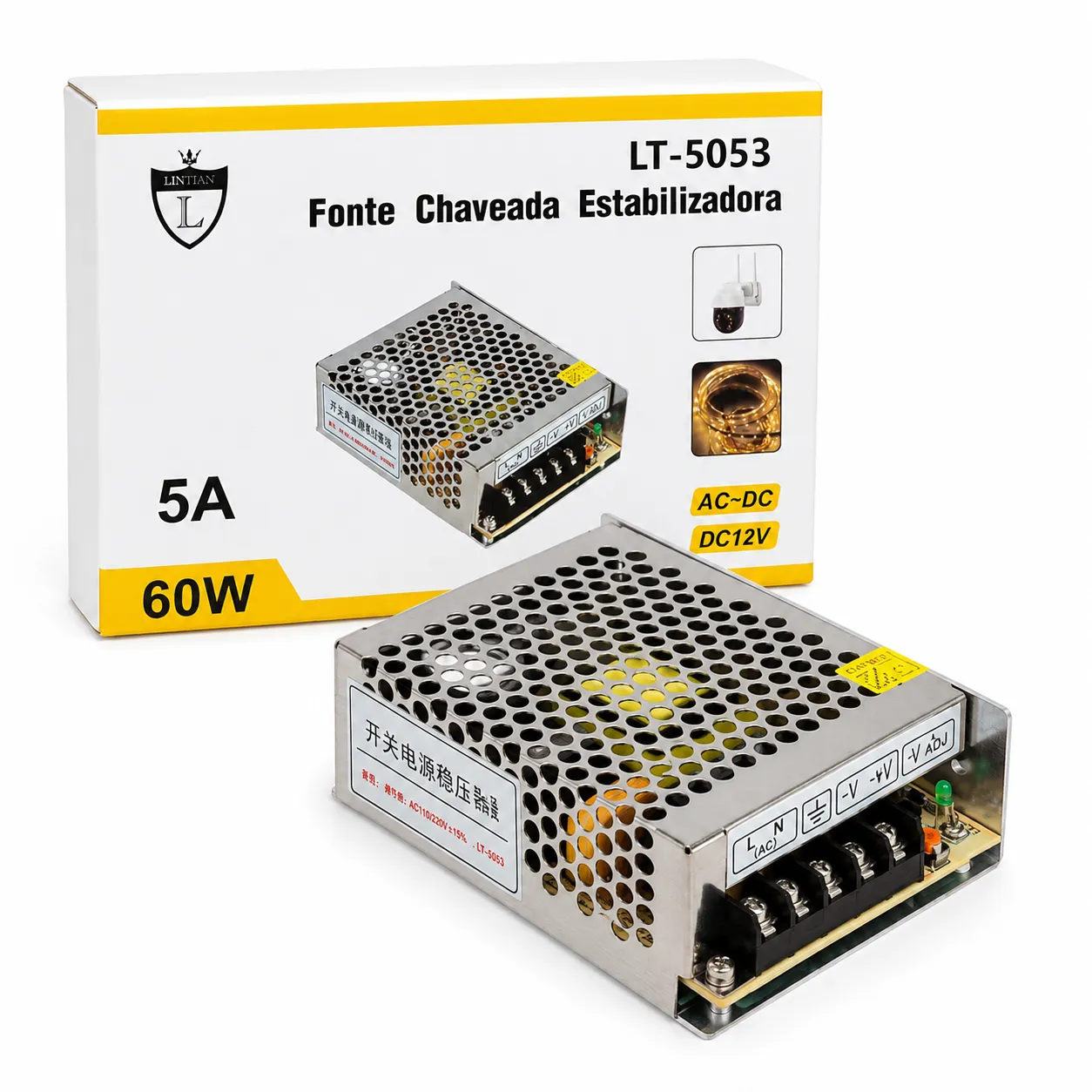 Fonte Chaveada LT-5053 5A 60W Adaptador AC-DC Estabilizador