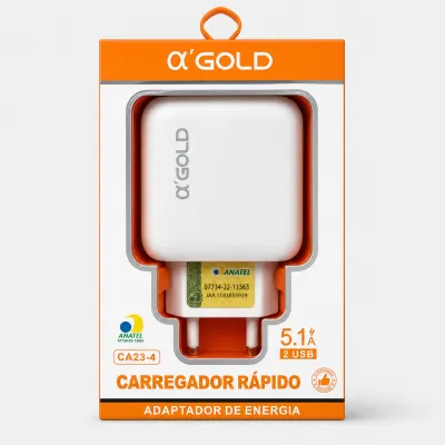 α GOLD 快速充电器，5.1A双USB适配器，适用于多种设备