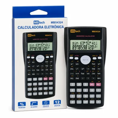 Calculadora eletrônica MBtech, com funções completas, ideal para estudantes e uso em escritório