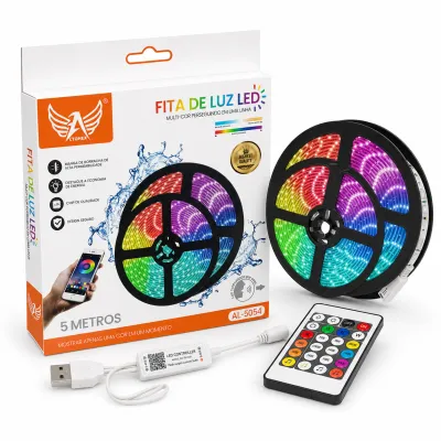 Fita LED Atemea 5 metros RGB à prova d'água