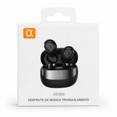 Fones de ouvido Bluetooth sem fio, marca ALPHA, cor preta, som confortável